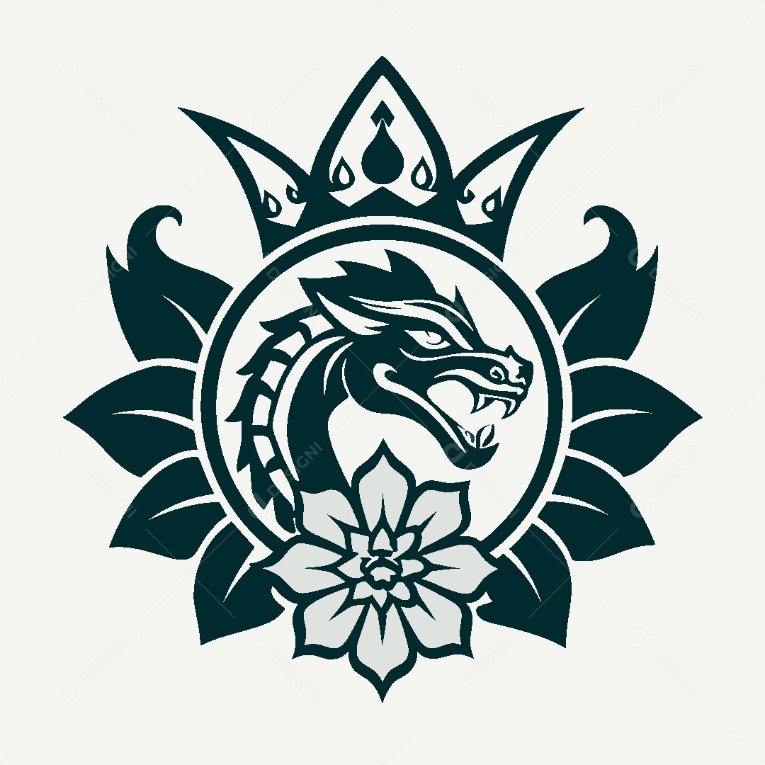 Modelo de Logo de Dragão Vetor EPS