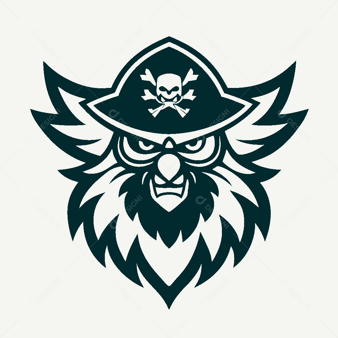 Modelo de Logo de Pássaro Pirata Vetor EPS