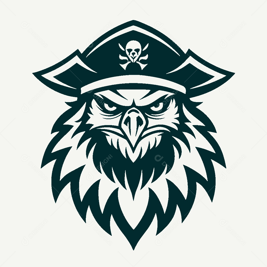 Modelo de Logo de Pássaro Pirata Vetor EPS