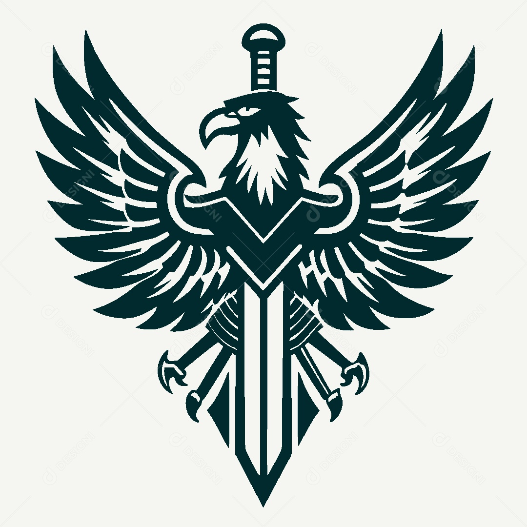 Modelo de Logo de Espada com Asas Vetor EPS