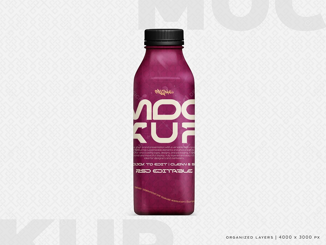 Garrafa Mockup PSD Editável
