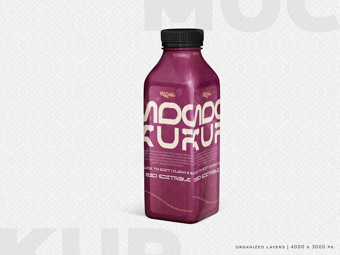 Garrafa Mockup PSD Editável