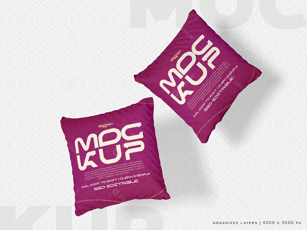 Travesseiros Mockup PSD Editável
