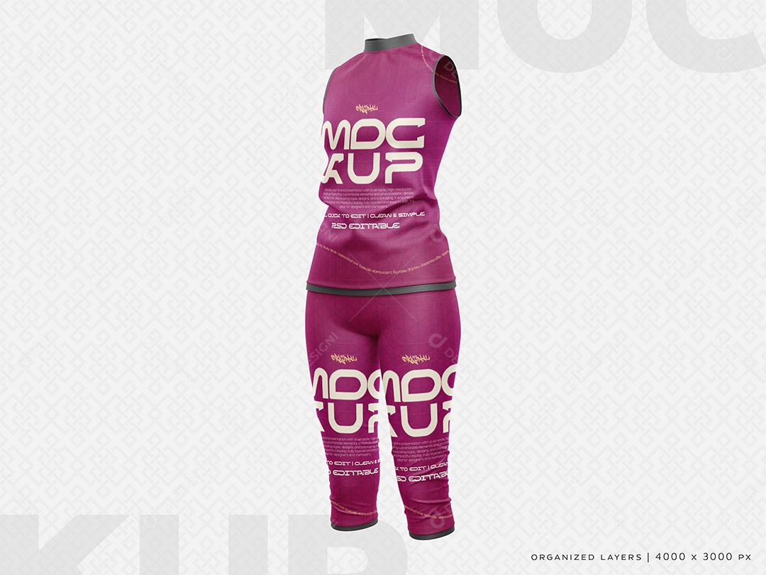 Mockup Kit Roupa De Academia Feminina PSD Editável