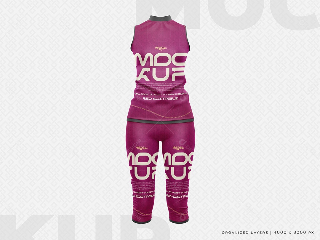 Mockup Kit Roupa De Academia Feminina PSD Editável