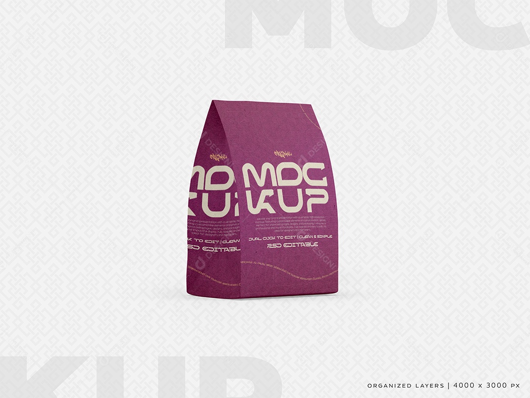 Embalagem Pacote Mockup PSD Editável