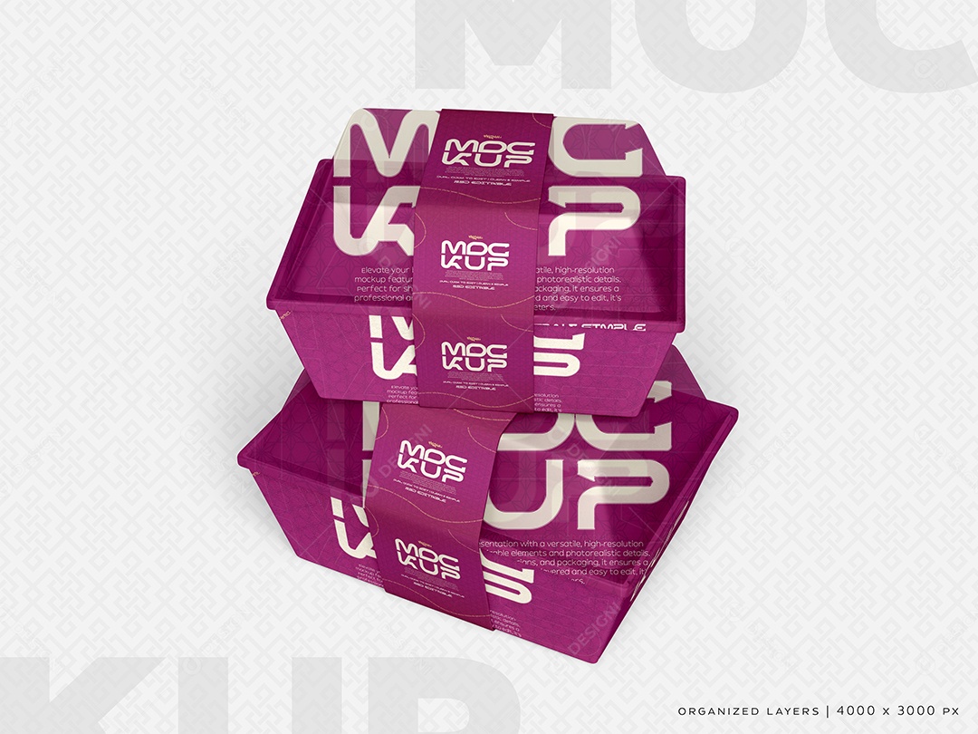 Mockup Embalagem De Alimentos Para Lanches PSD Editável