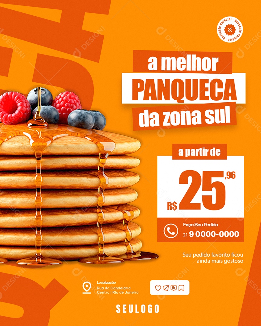 Panquecaria A Melhor Panqueca da Zona Sul Social Media PSD Editável