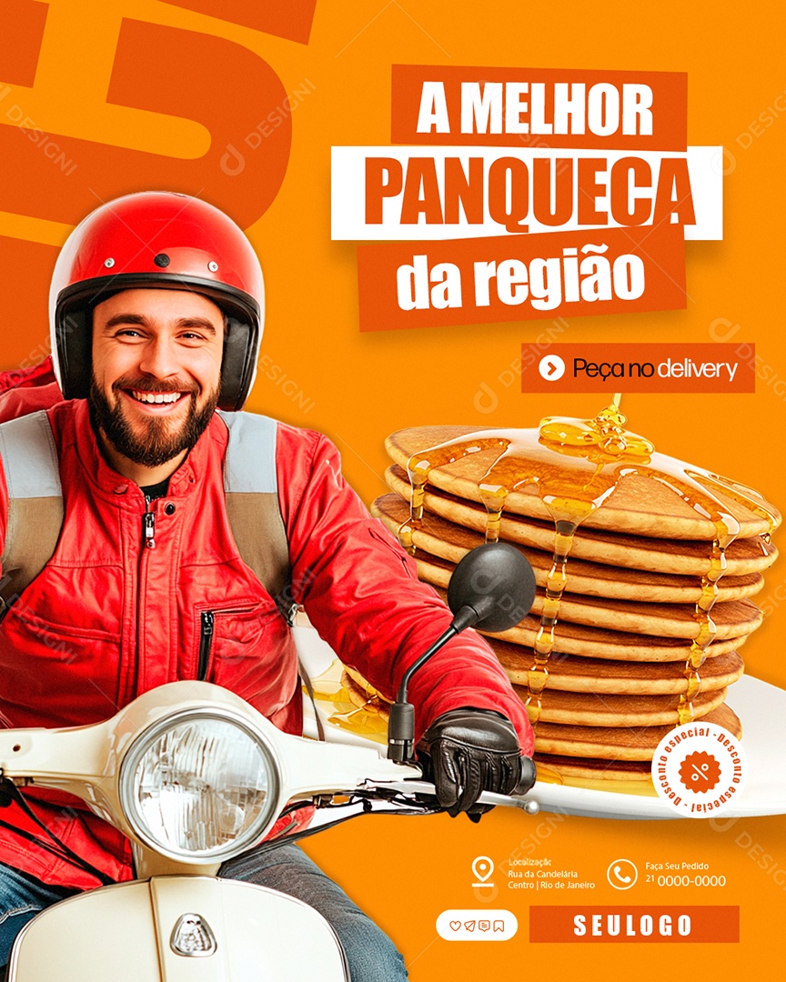 Panquecaria A Melhor Panqueca da Região Social Media PSD Editável