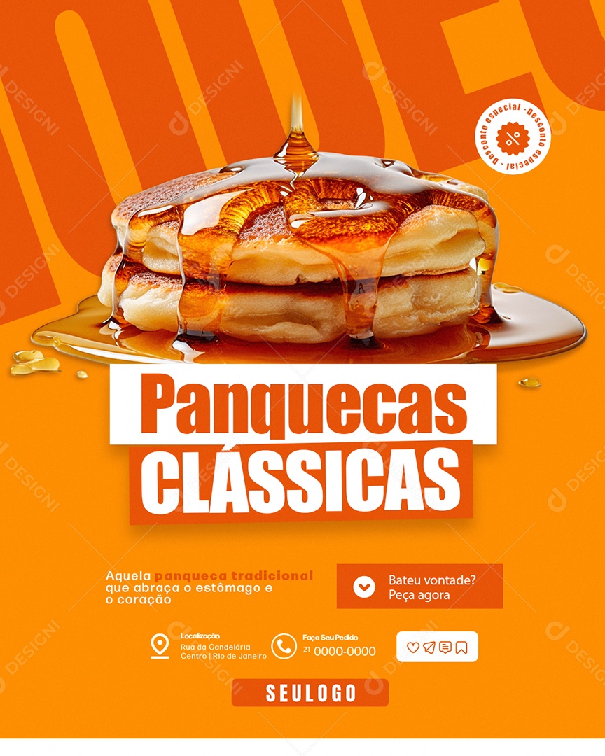 Social Media Panquecaria Panquecas Clássicas PSD Editável