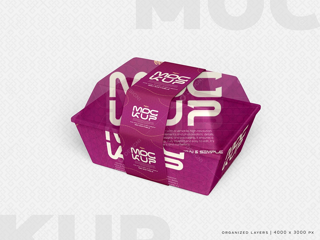 Mockup Embalagem De Alimentos Para Lanches PSD Editável