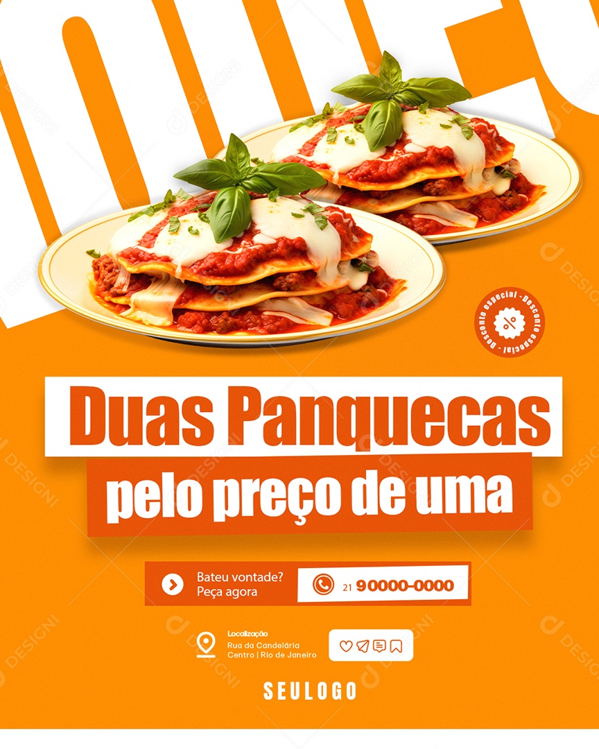 Panquecaria Duas Panquecas Social Media PSD Editável