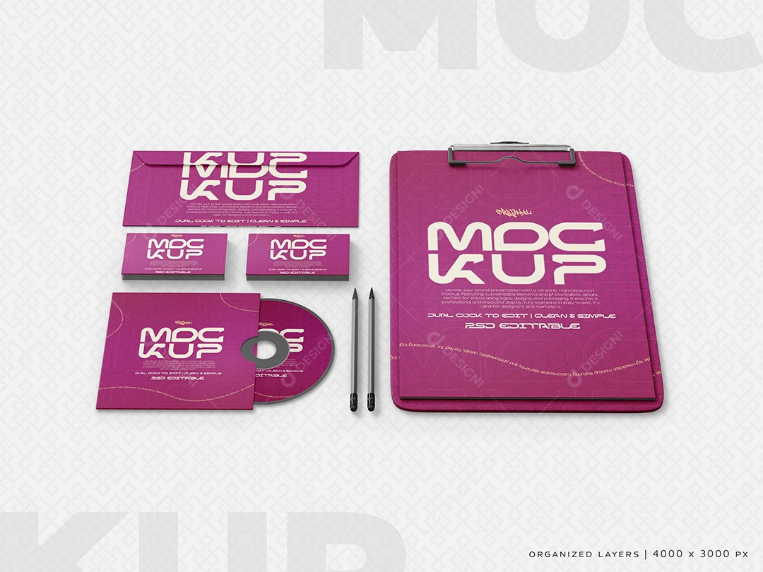 Mockup Papelaria PSD Editável