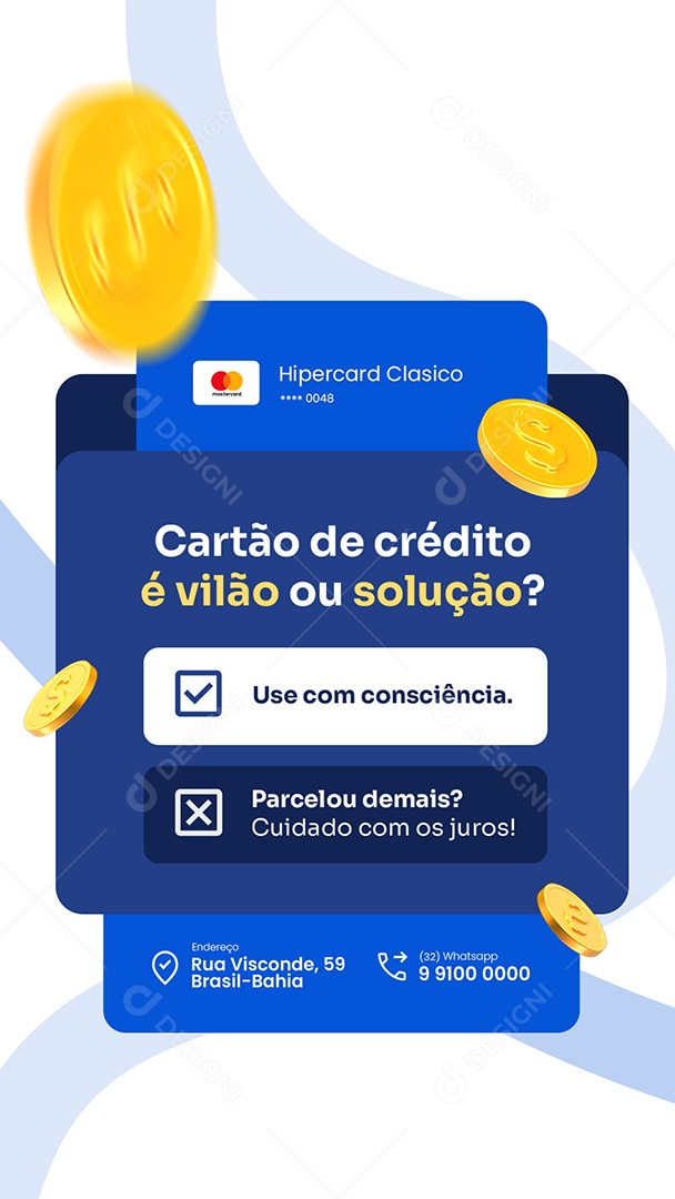Story Contabilidade Dicas Finanças Cartão de Crédito Social Media PSD Editável