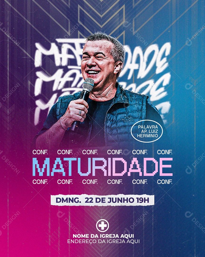 Feed Conf. Maturidade Gospel Social Media PSD Editável