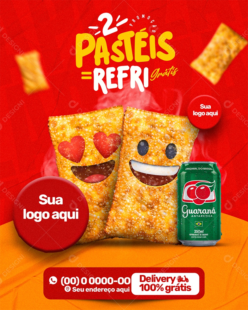 Feed 2 Pastel = Refri Gratis  Social Media PSD Editável