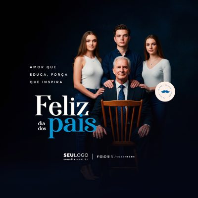 Feliz Dia Dos Pais 10 de Agosto Social Media PSD Editável