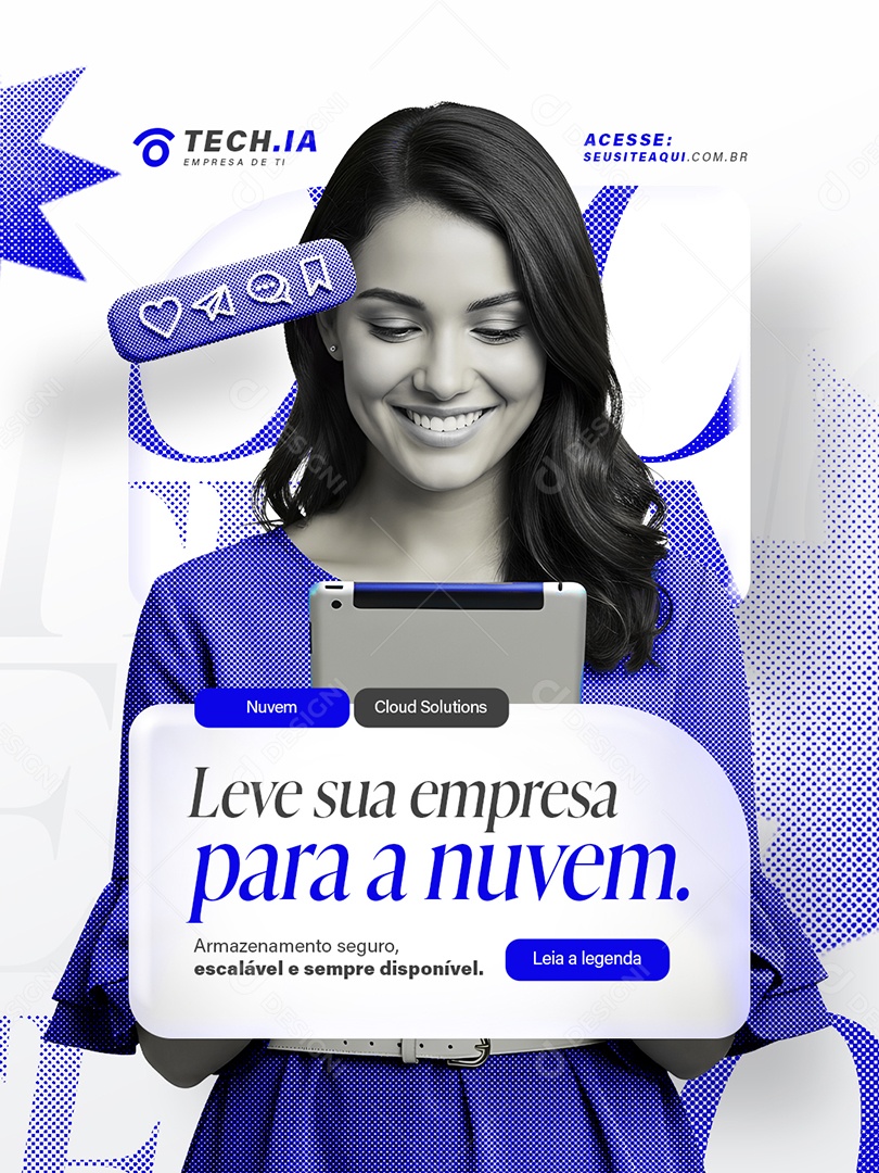 TI Leve sua Empresa para a Nuvem Social Media PSD Editável