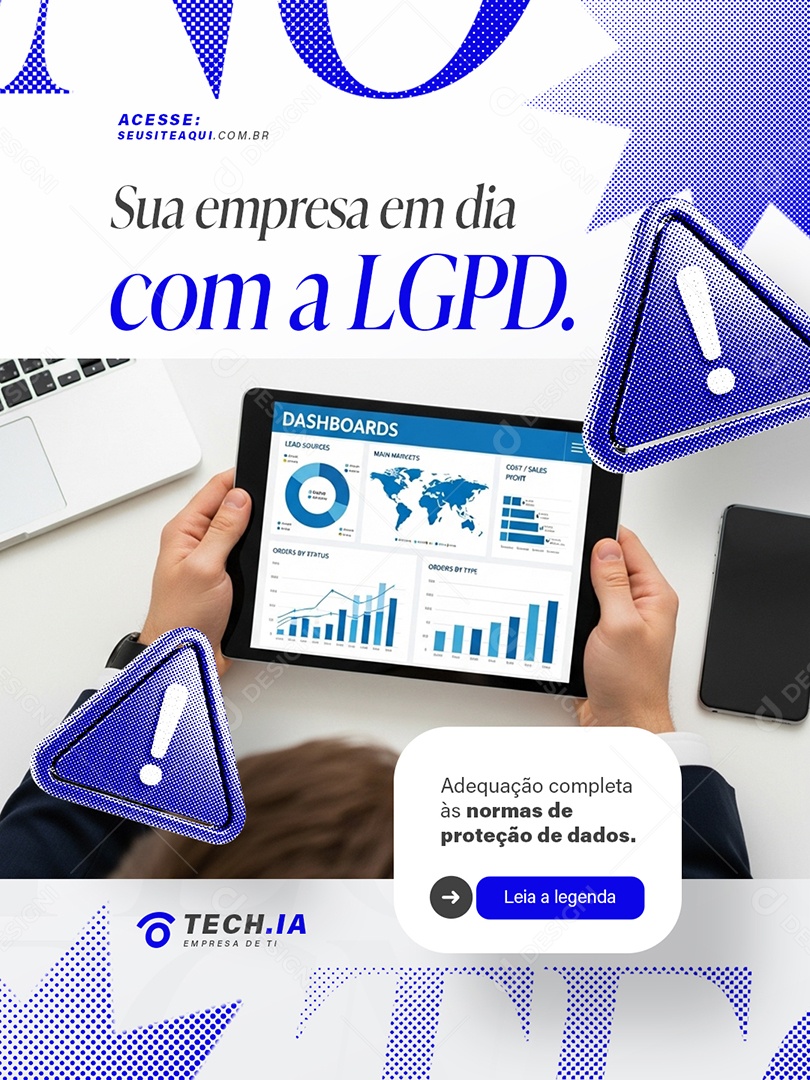 Empresa TI Sua Empresa em Dia com a LGPD Social Media PSD Editável
