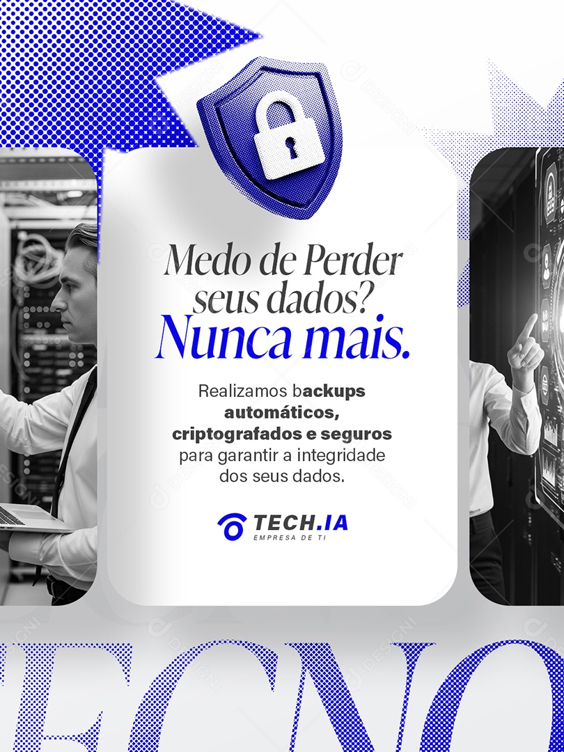 Empresa TI Medo de Perder seus Dados Social Media PSD Editável