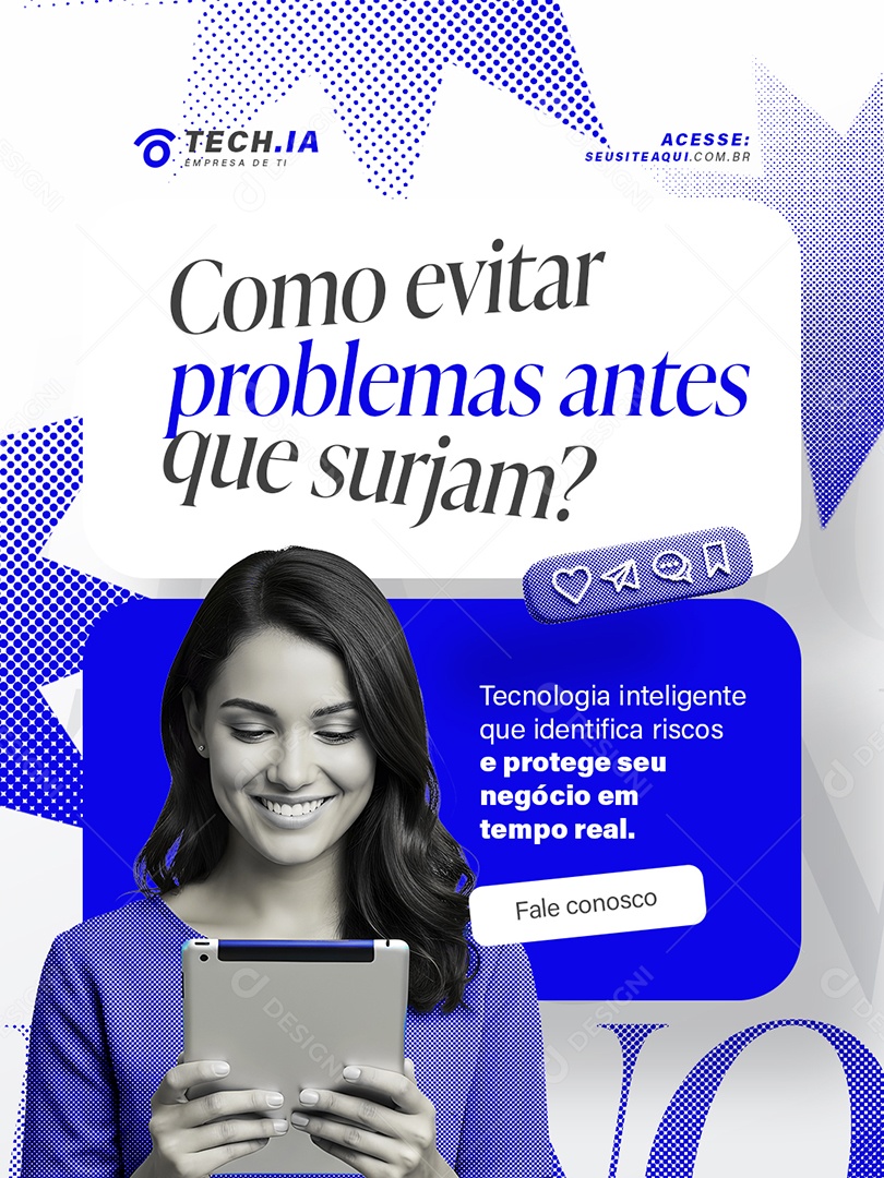 Empresa TI Como Evitar Problemas Antes Que Surjam Social Media PSD Editável