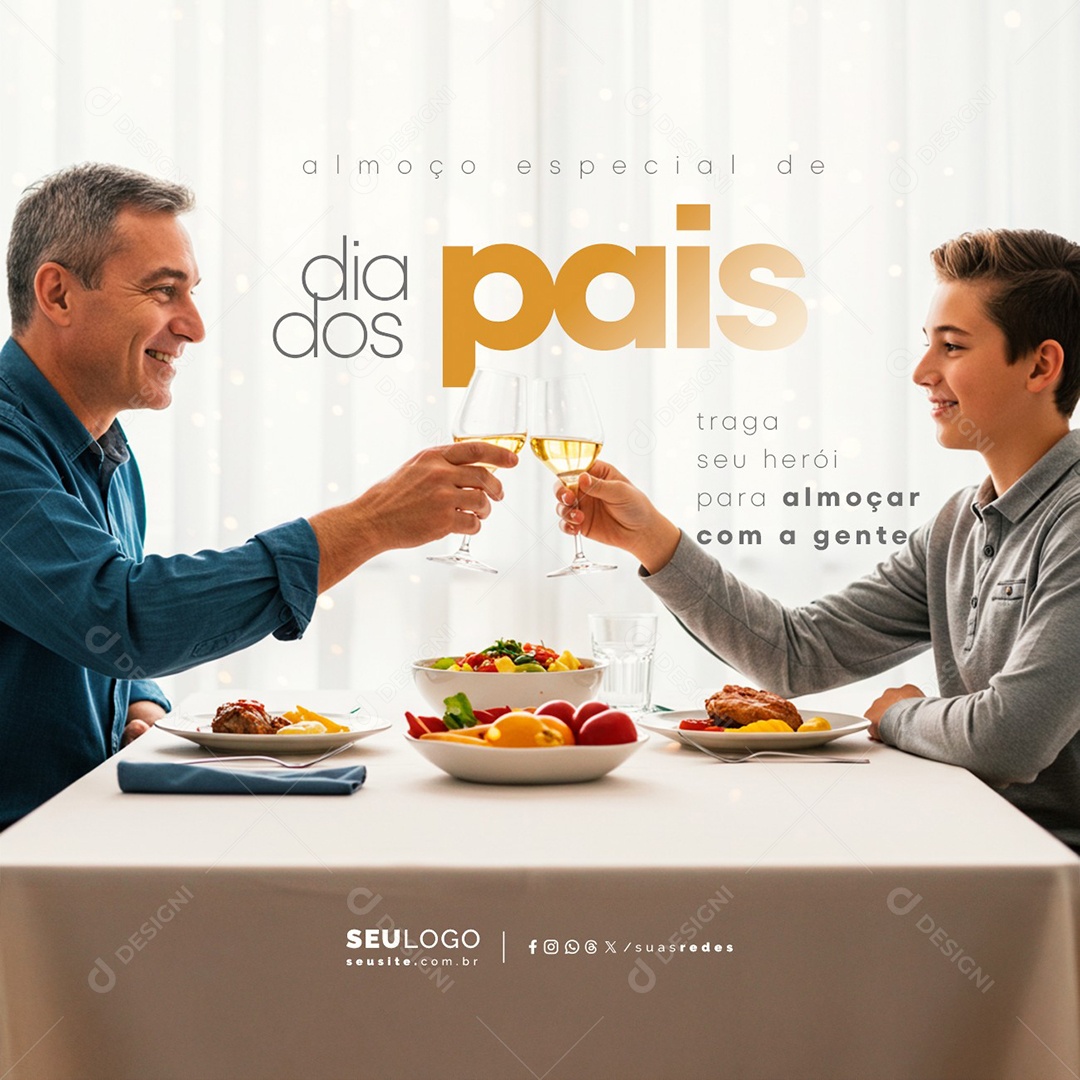 Restaurante Almoço De Pais Social Media PSD Editável