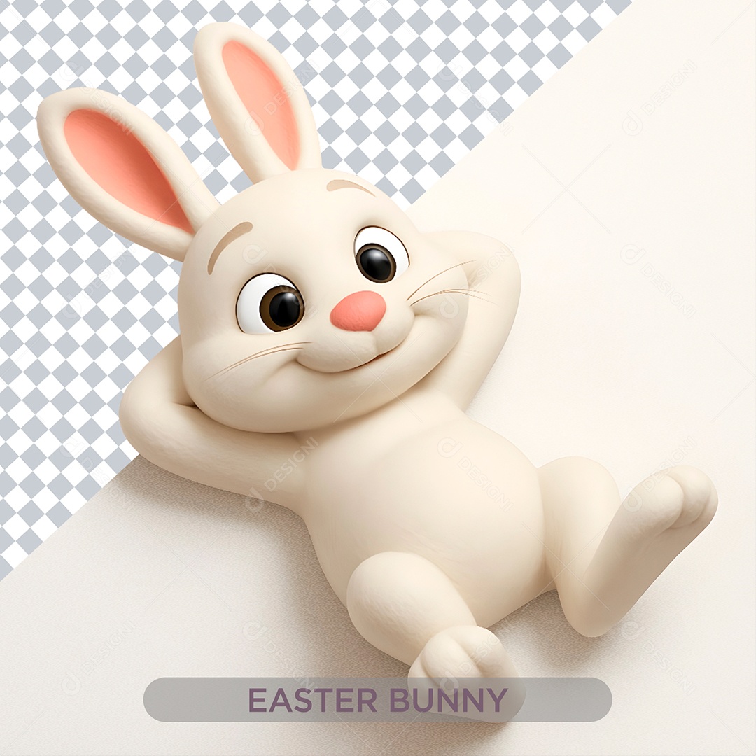 Coelho Elemento 3D para Composição PSD