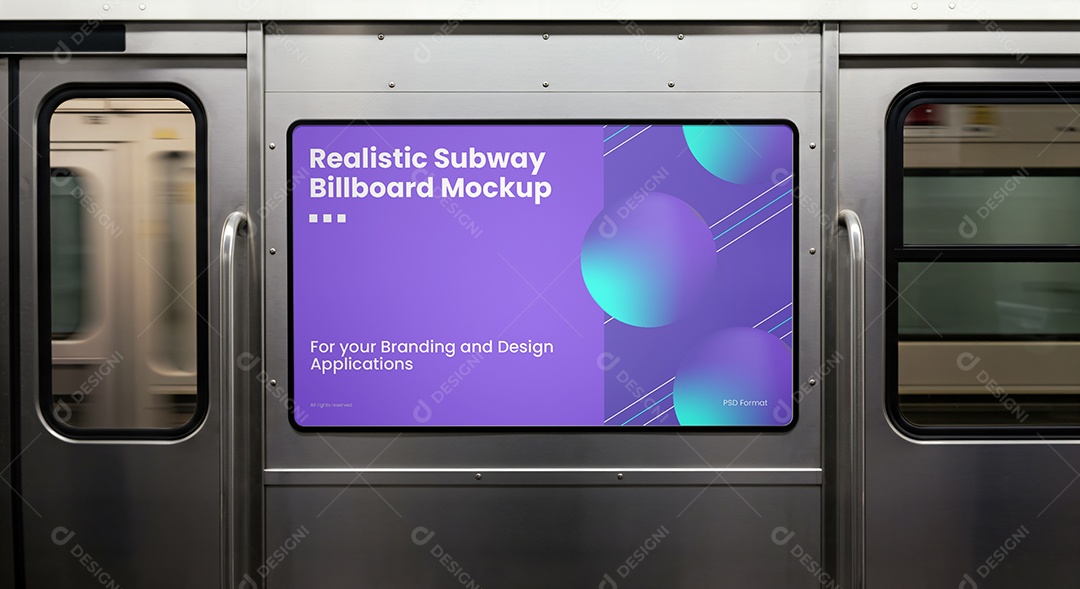 Mockup Anúncio Publicitário Em Metrô PSD Editável