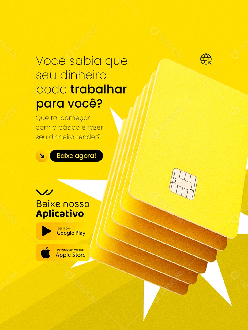 Banco Que tal Começar com o Básico Social Media PSD Editável