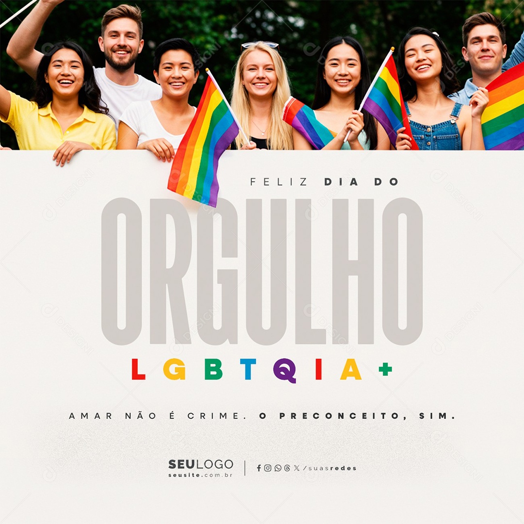 Feliz Dia do Orgulho LGBTQIA+ 28 de Junho Social Media PSD Editável