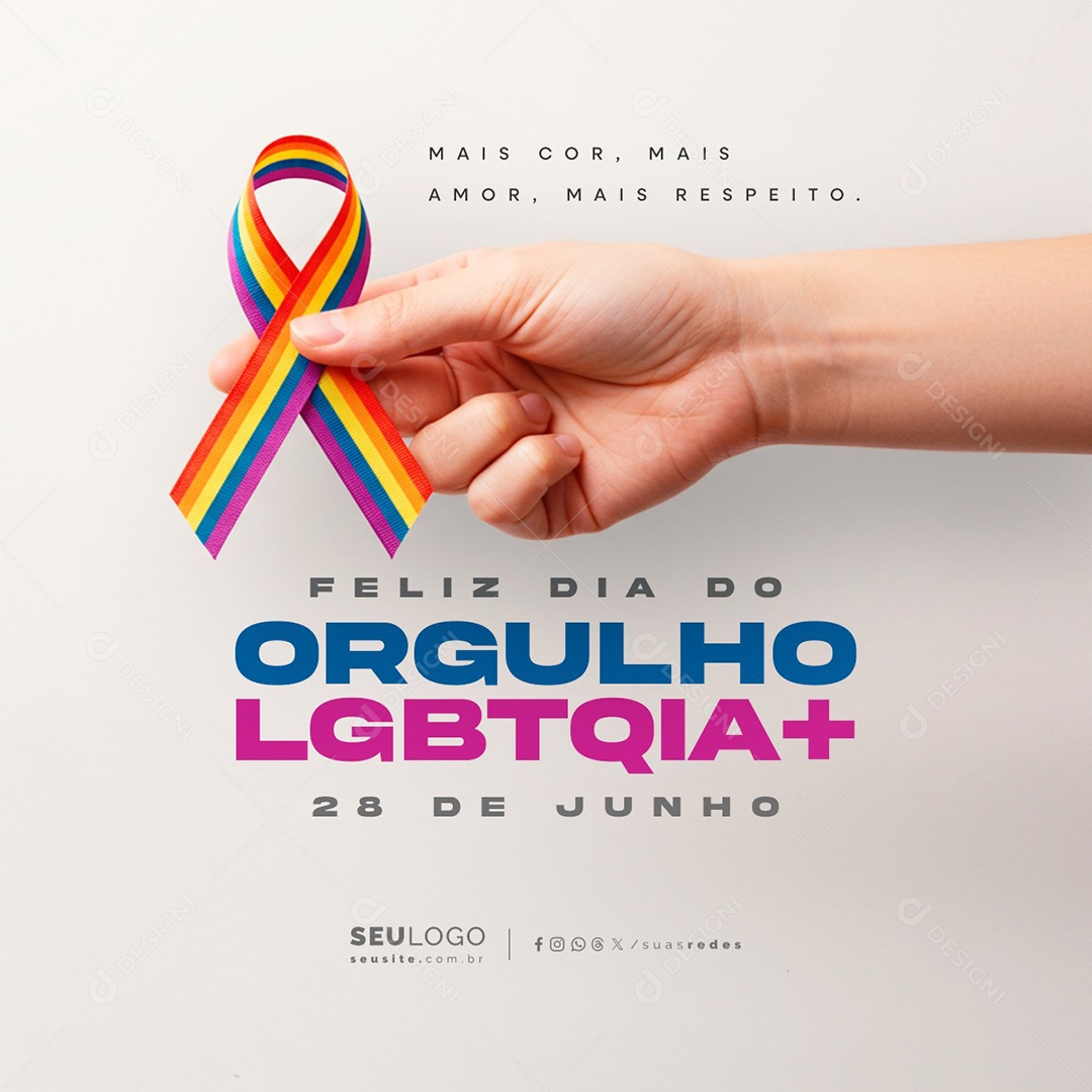 Feliz Dia do Orgulho LGBTQIA+ 28 de Junho Social Media PSD Editável