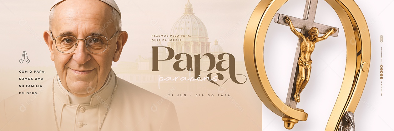 Carrossel Dia do Papa 29 de Junho Social Media PSD Editável