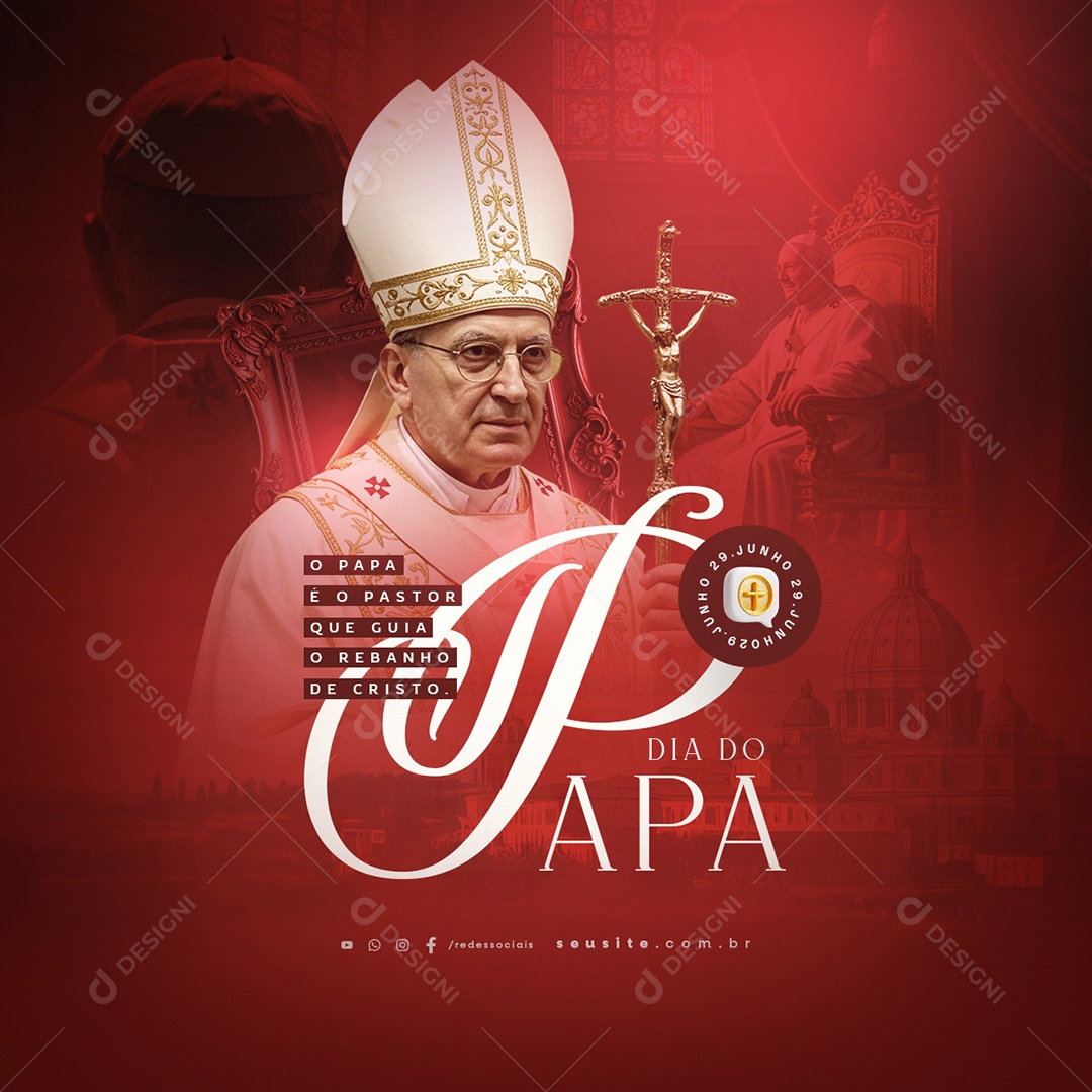 Dia do Papa 29 de Junho Social Media PSD Editável