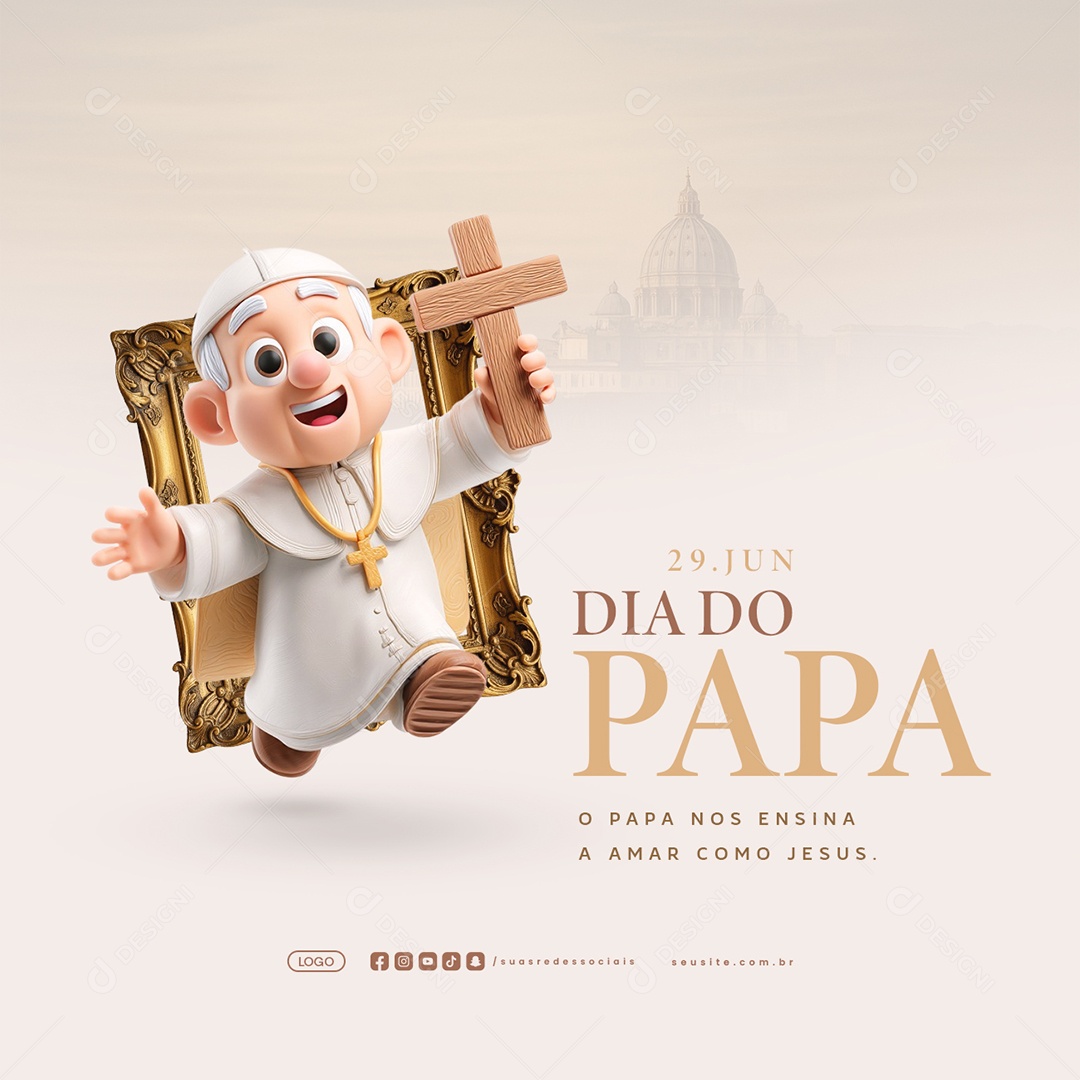 Dia do Papa 29 de Junho Social Media PSD Editável