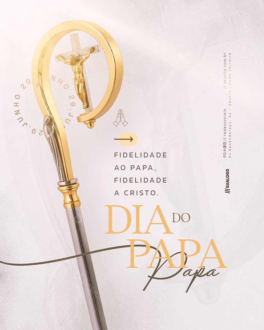 Dia do Papa 29 de Junho Social Media PSD Editável