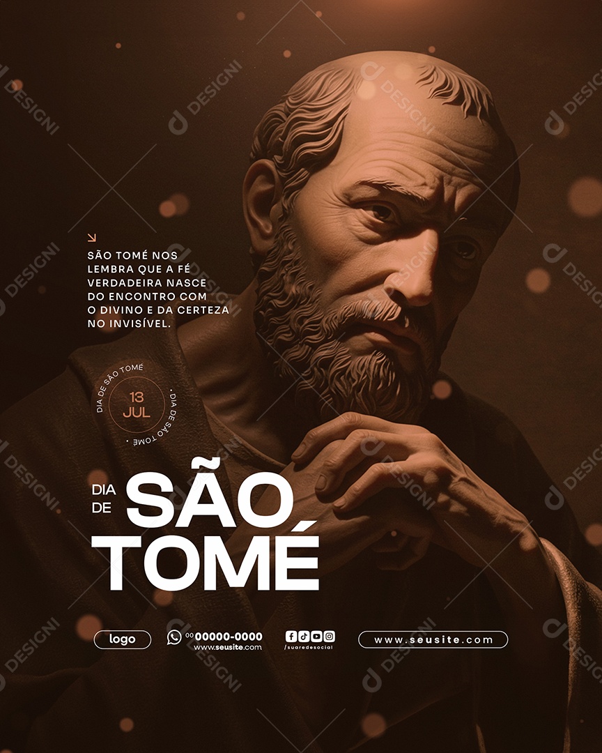 Dia de São Tomé Apóstolo 03 de Julho Social Media PSD Editável