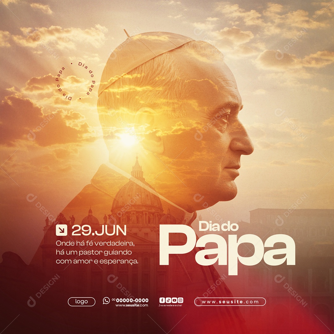 Dia do Papa 29 de Junho Social Media PSD Editável