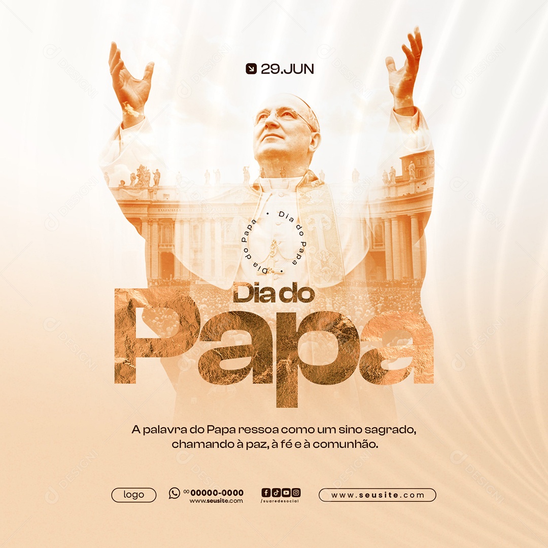 Dia do Papa 29 de Junho Social Media PSD Editável