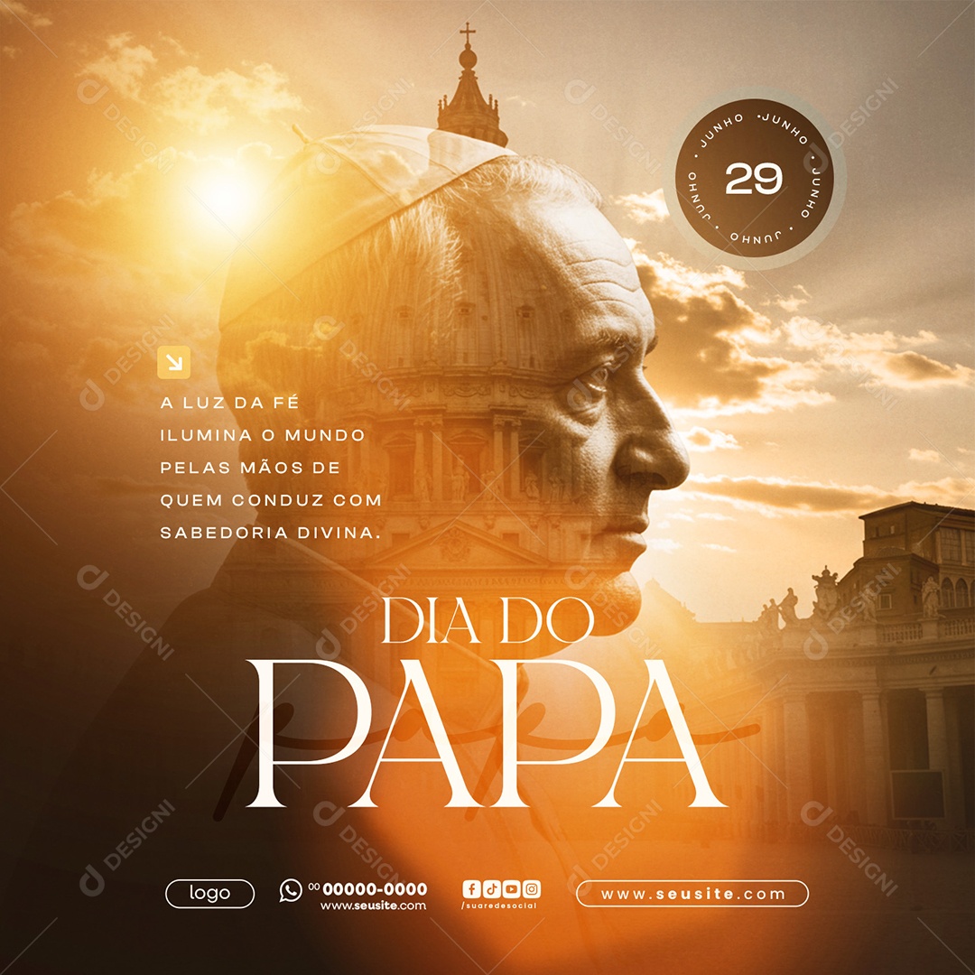 Dia do Papa 29 de Junho Social Media PSD Editável