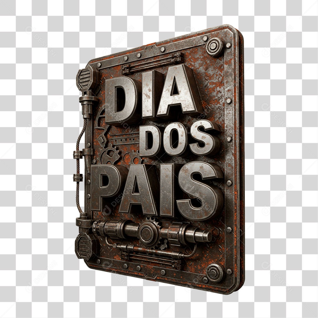 Selo 3D Dia dos Pais Para Composição PNG Transparente