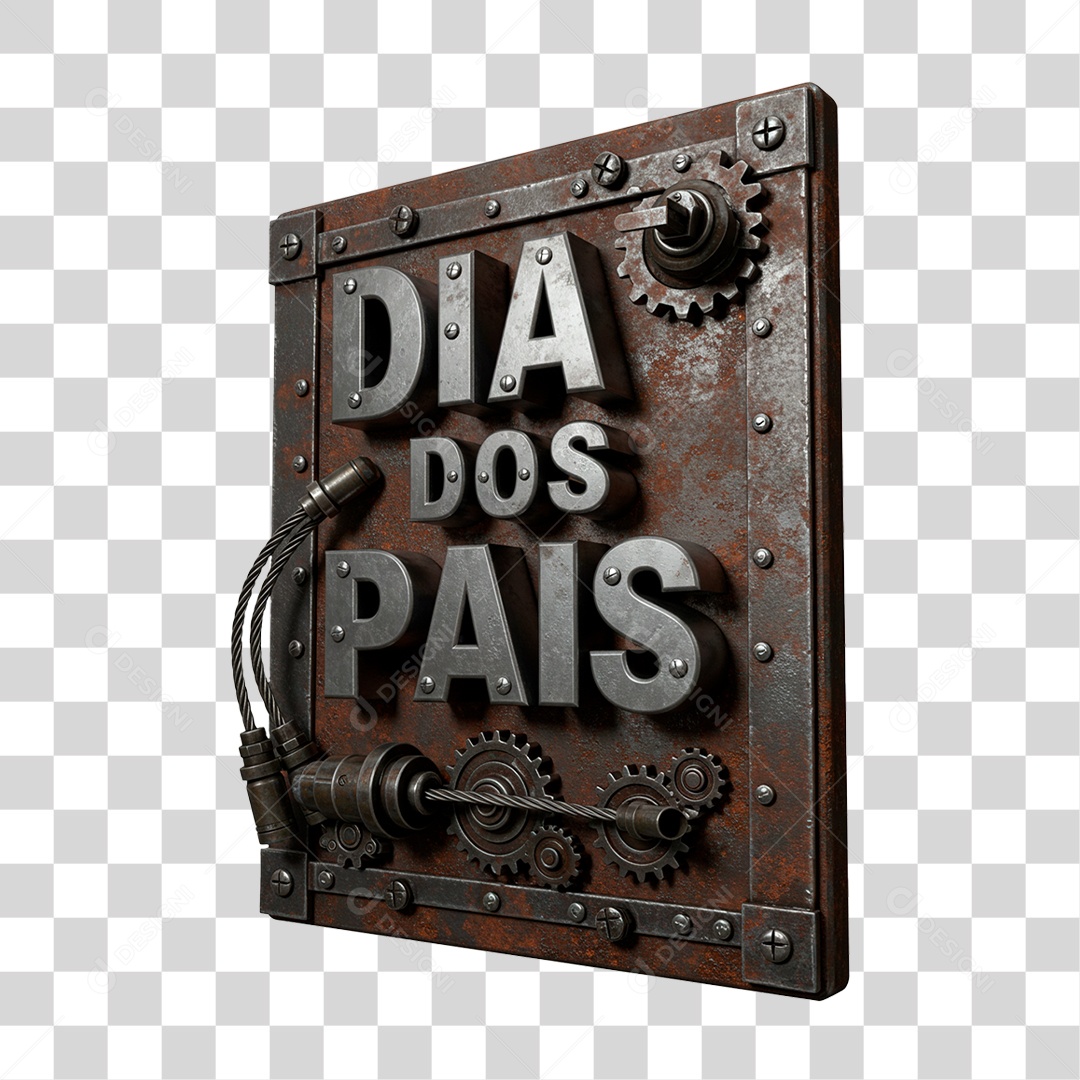 Selo 3D Dia dos Pais Para Composição PNG Transparente