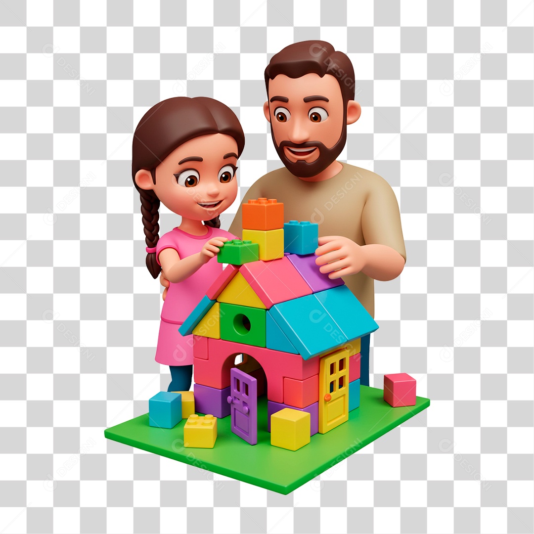 Personagem Pai e Filha PNG Transparente