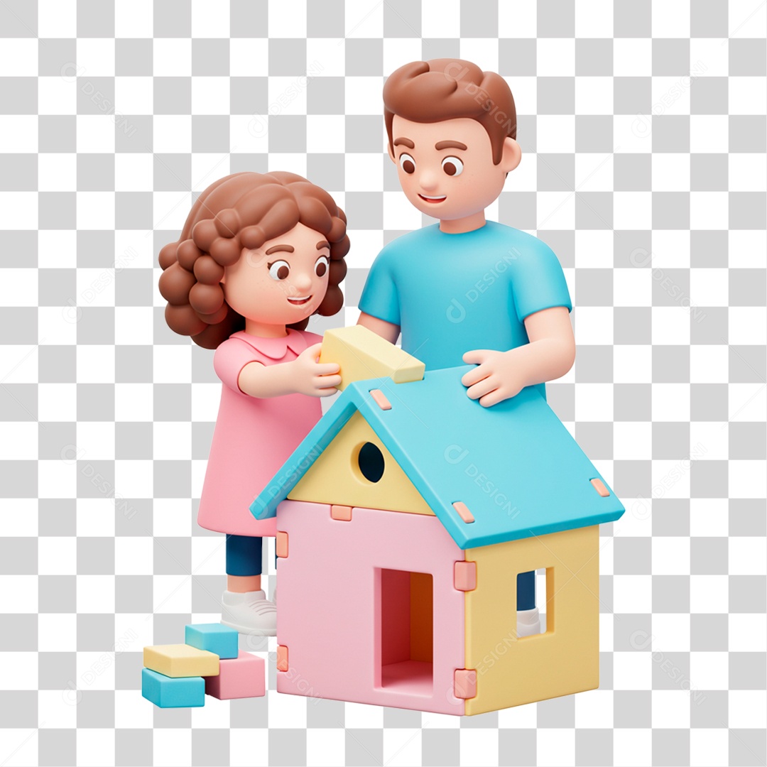 Personagem Pai e Filha PNG Transparente