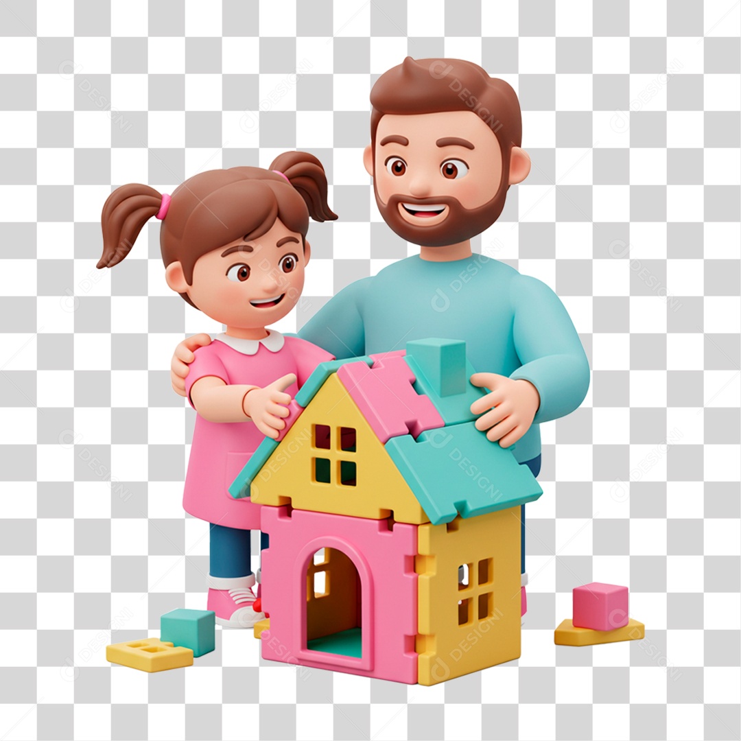 Personagem Pai e Filha PNG Transparente