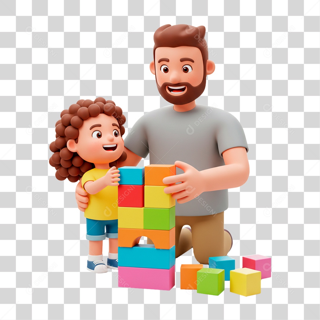 Personagem Pai e Filha PNG Transparente