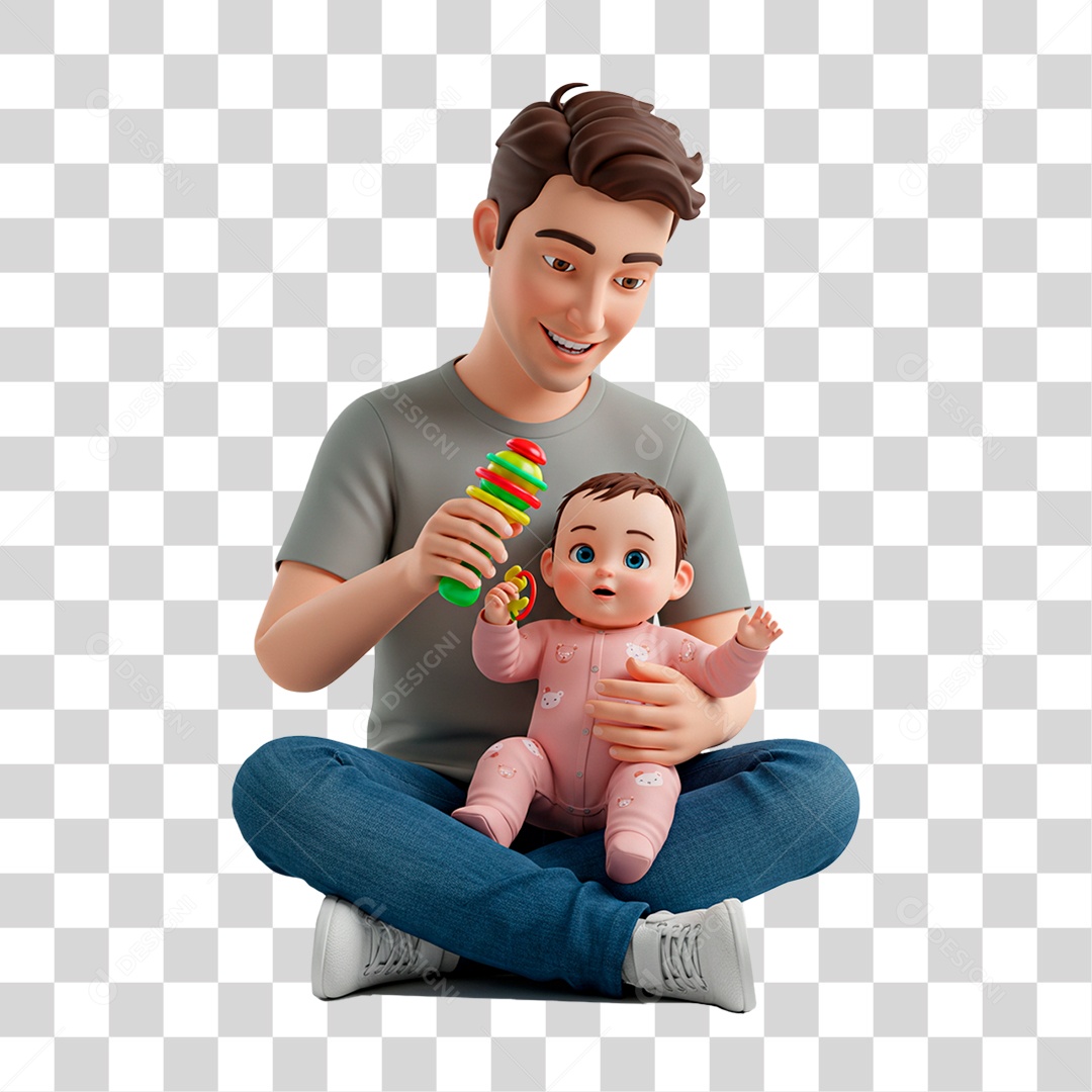 Personagem Pai e Filha PNG Transparente