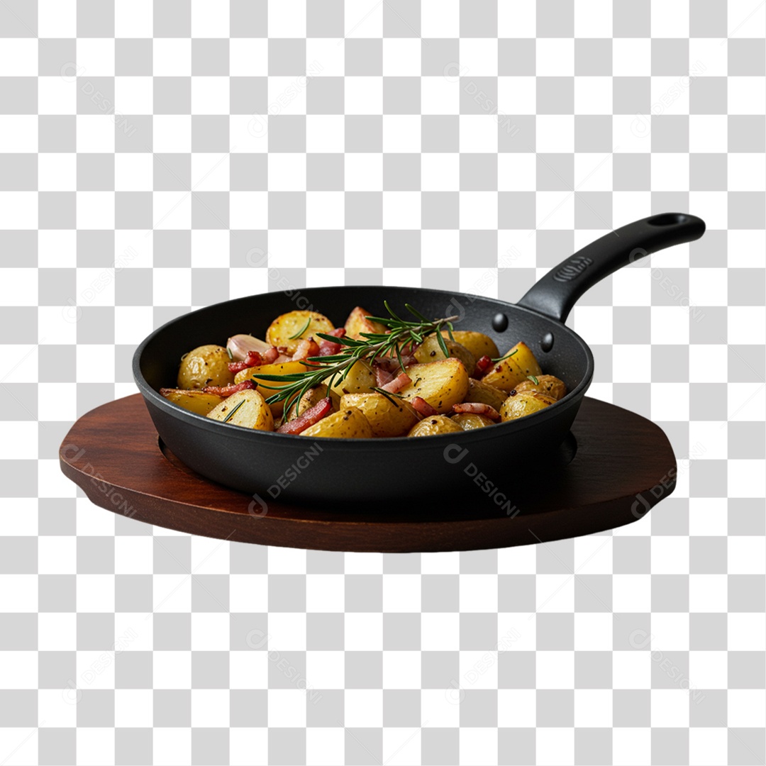 Frigideira com Batata PNG Transparente