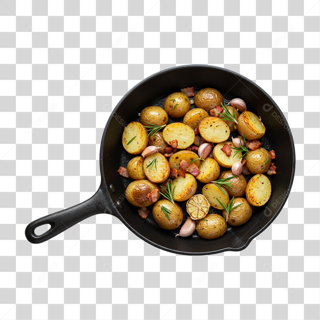 Frigideira com Batata PNG Transparente