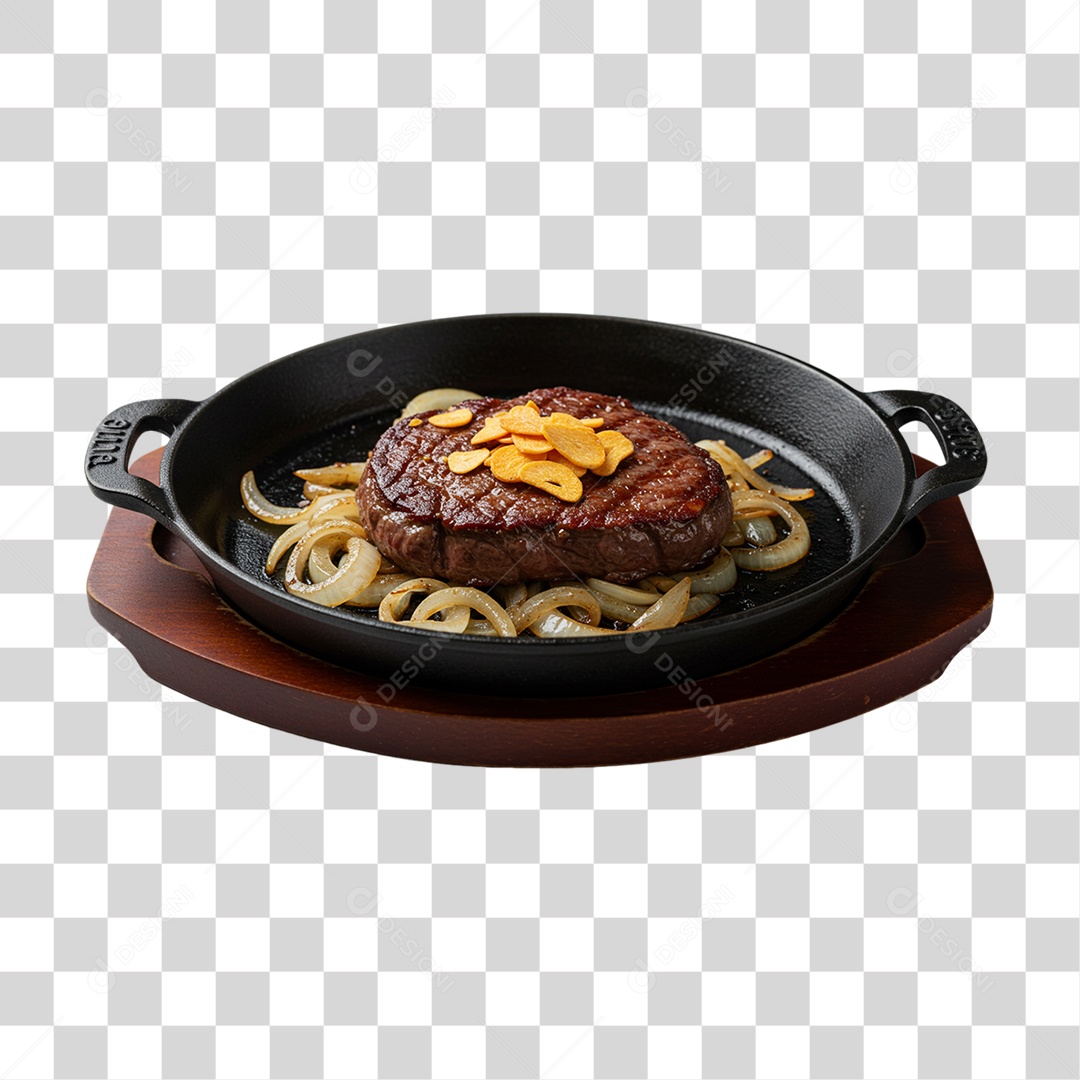 Porção de Carne Acebolada PNG Transparente