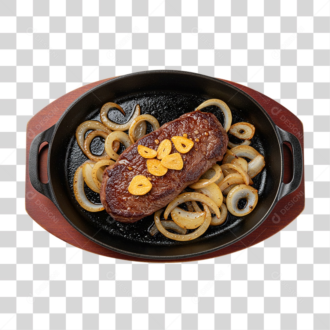 Porção de Carne Acebolada PNG Transparente